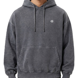 เสื้อฮู้ดดี้วินเทจทรงโอเวอร์ไซส์ ผ้าคอตตอนฟลีซหนานุ่ม สไตล์สตรีทแวร์ สกรีนโลโก้ได้ ทรงหลวม ขายส่งสำหรับผู้ชาย - Product Image 2