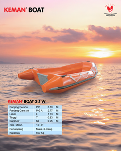 เรือคีแมน 3.1 วัตต์ รุ่นมืออาชีพ ผลิตจากโพลีเอทิลีน ความยาว 3.10 เมตร รับน้ำหนักได้ 420 กิโลกรัม เหมาะสำหรับการตกปลา - Product Image 1