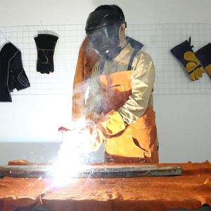 Cowhide Split Leather Welding <b>Apron</b> Multi Pockets Heat Flame Resistant Heavy Duty Abrasion Resistant Construction Workwear - Product Image 6