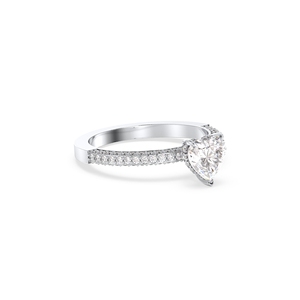 Bague solitaire REYES minimaliste en or massif 14 carats avec diamant de laboratoire taille cœur de 1,43 carat, bijou raffiné pour femme, cadeau de fiançailles. - Product Image 3