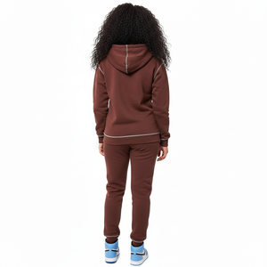 ชุดฮู้ดดี้ซิปปักลายปะแบบกำหนดเอง สีซีดจางสไตล์วินเทจ กางเกงวอร์มขาดๆ ชุดเซ็ตฮู้ดดี้สำหรับฤดูหนาว ชุดวอร์มมีฮู้ดสำหรับผู้ชาย - Product Image 3