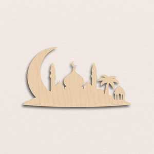 Décoration murale en bois Ramadan, silhouette de lune, mosquée, palmier, art décoratif pour la maison, Eid - Product Image 5