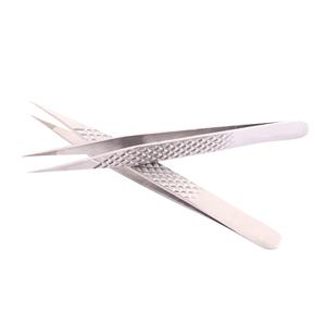 Pinzas para pestañas de acero inoxidable con punta recta de Plasma negro de alta calidad, herramienta accesoria de etiqueta privada - Product Image 2