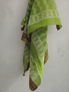 Handcrafted Block Print Cotton Sarong Pareo Scarf Floral Design Soft Lightweight Eco-Friendly Stoles for Women's - Product Image 5