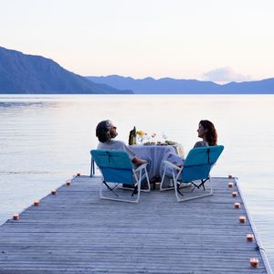 Sedia da Spiaggia in Tessuto Oxford Blu 56*60*63cm con Telaio in Ferro Bianco, Portata 100kg, per Uso Esterno - Product Image 5