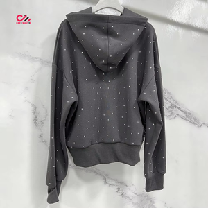 Ensemble de survêtement 2 pièces pour homme 2026, entièrement orné de strass, en molleton 100% coton épais - Product Image 2