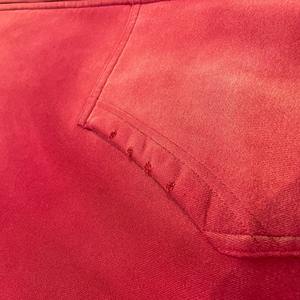 Sudadera con capucha roja para hombre, con cremallera, 100% algodón, felpa francesa, diseño transpirable, estilo oversize, informal. - Product Image 5