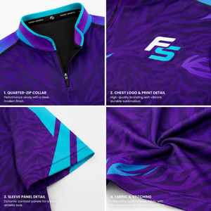 Camiseta de Esports Personalizada por Sublimación, Camiseta de Equipo de Juegos Profesional, Transpirable, de Secado Rápido, con Cierre de 1/4, para Jugadores Profesionales - Product Image 4