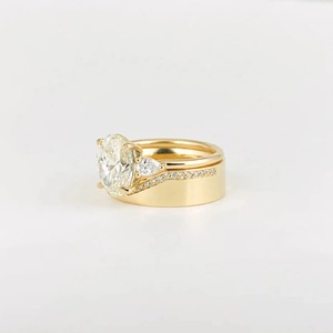 6MM Wide V Cut Diamond <b>Ring</b> 14k Solid Gold 0.27CT Round Lab Diamond Half Eternity Wedding Band <b>Stack</b> <b>Ring</b> IGI Certified VS+ - Product Image 5