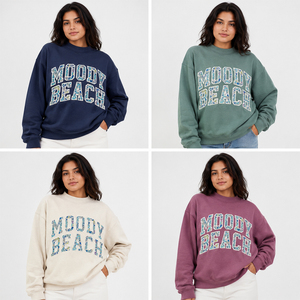 Crew <b>Neck</b> Sweatshirt Regular Fit Cotton Knitted Pullover <b>Mock</b> <b>Neck</b> Women Sweatshirt High Quality Graphic Floral Embroidery - Product Image 6