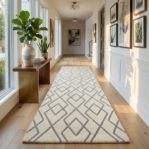 Custom Luxury <b>Kitchen</b> <b>Runner</b> <b>Rug</b> Geometric Diamond Pattern Hand Tufted Long Carpet Wholesale Manufacturer Supply - Product Image 3