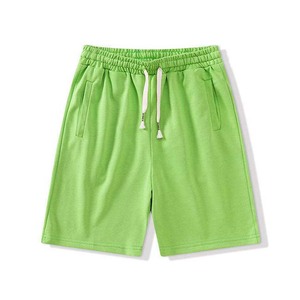Men's White Cotton Shorts Solid Color Drawstring Waist Casual Style With Pockets Breathable Fabric - Product Image 3
