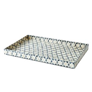 Plateau décoratif en bois de style arabe fait main avec incrustations en os naturel pour salon et chambre à coucher - Product Image 2