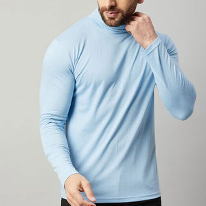 T-shirt en coton à manches longues pour homme, col rond, respirant, décontracté, streetwear, tendance - Product Image 4
