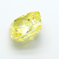 Diamante suelto de alta calidad, cultivado en laboratorio, color amarillo intenso, talla cojín, corte excelente, certificado, tipo CVD, para joyería fina.