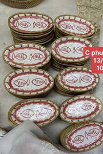 Premium Shell Inlay Rattan Tray Set: Rectangular & Round Mother of Pearl Plates | Unique Corporate Gifts for VIP Clients - Product Image 3