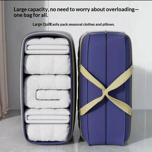 Packaging Thickened Zipper Closure Fashionable Non Woven Folding All Seasons Multi-Use Moving Quilt Clothes <b>Bag</b> - Product Image 5