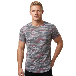 Men's <b>Camouflage</b> Print Short Sleeve <b>T</b>-<b>Shirt</b> Regular Fit O-Neck Cotton Casual Style Eco-Friendly Anti-Wrinkle Customizable Front - Product Image 5