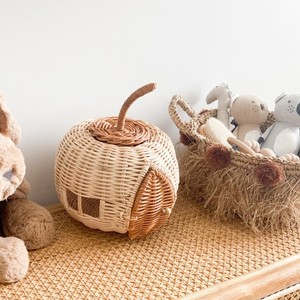 Juguetes para niños, juegos imaginarios y decoración, casa de juegos de madera natural, casas de juegos de ratán tejidas a mano - Product Image 5