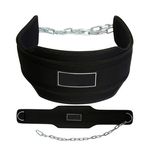 Nayab Industries Reinforced Neoprene Dip <b>Belt</b> Adjustable Steel <b>Chain</b> Hook Loop Closure for Weightlifting/Strength Training Gym - Product Image 3