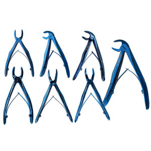 DOM MED DYNAMIC Outils chirurgicaux dentaires pédiatriques – Kit de 7 forceps d'extraction manuels premium, revêtement titane bleu - Product Image 1