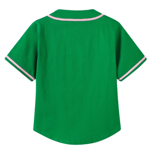AKA Women's <b>Baseball</b> Jersey Green White Button Front Athletic Shirt Short Sleeve Casual Greek Style Apparel Green White Color - Product Image 3