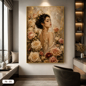Portrait d'Élégante Femme, Peinture sur Soie, Rose, Art Mural, Décoration Contemporaine pour la Maison, Design Personnalisé, Marque HALO du Vietnam - Product Image 3