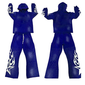 Ensemble survêtement personnalisé avec logo, éco-responsable, coupe droite, jambes amples, surpiqûres contrastées, poids moyen, coupe classique - Product Image 6