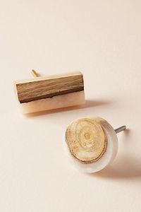 Boutons en résine et bois faits à la main, design rond motif anneau d'arbre, décoration artisanale pour la maison, sculpture artistique - Product Image 2