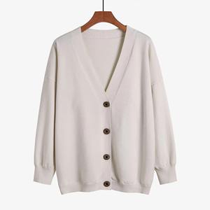 Suéter de Punto para Hombre, Otoño, Lana/Nylon, Cuello en V, Color Sólido, Bordado, Antiarrugas, Secado Rápido, Transpirable, Puños Acanalados, Cárdigan - Product Image 5