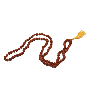 Collier de perles Rudraksha Jaap Mala de haute qualité, originales et naturelles, 108 perles de 6-8 mm, vente en gros - Product Image 6