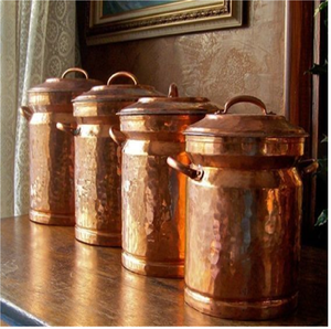 Cinco Elegantes Recipientes Cilíndricos de Cobre con Acabado en Oro Rosa, Altamente Pulidos, Clásicos, Herméticos y que Conservan la Frescura para Almacenamiento en la Despensa - Product Image 6