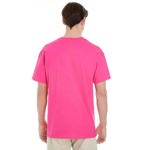 Camiseta Casual de Manga Corta con Cuello Redondo para Hombre, Color Rosa, 100% Lana Merino, Ecológica, Transpirable, Diseño Liso, Estilo Tejido - Product Image 4