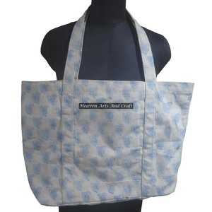 2025 nouveaux produits sac fourre-tout en toile personnalisé bloc de main imprimé sac fourre-tout en toile de coton doux à vendre - Product Image 1