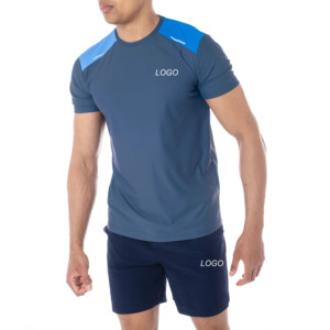 Conjunto Deportivo Personalizado de 2 Piezas para Hombre, Talla Grande, Tela Ligera y Transpirable, Detalle Reflectante, Diseño de Bloques de Color - Product Image 3