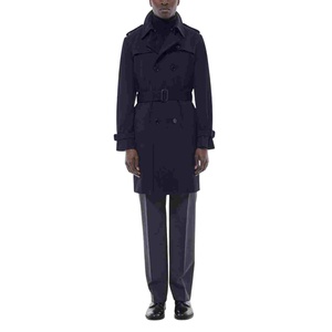 Manteau long d'hiver pour homme, coupe ajustée, respirant, imperméable, avec logo sur le devant, ceinture, 100% coton, fermeture à boutons, trench-coat pour homme - Product Image 4