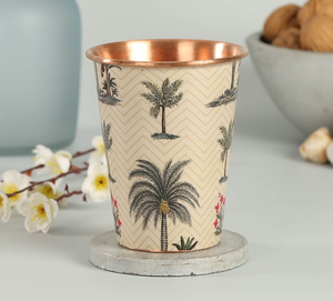 Verre à vin/bière artisanal en cuivre émaillé classique avec motif floral, écologique, pour les fêtes et la maison, idéal comme cadeau - Product Image 6