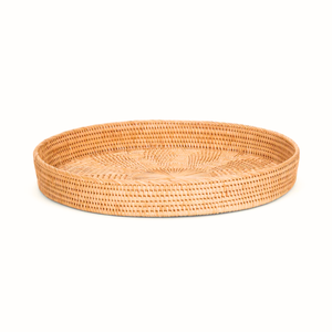 Premium Bohemian Rectangle 5-Piece Rattan Serving Tray Set & Storage <b>Baskets</b> for Home Living Room Coffee Table Organization Use - Product Image 1