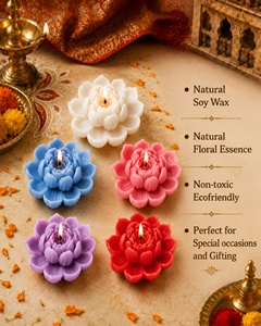 Handmade DIY Flower Soy Wax <b>Candle</b> Natural Floral Scent Non-Toxic Eco-Friendly <b>Long</b> Burning Decorative for Home Wedding Festival - Product Image 1