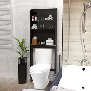 Mobiletto Moderno in Legno per il Bagno, Salvaspazio Sopra il WC, Organizzazione per Casa e Bagno - Product Image 2