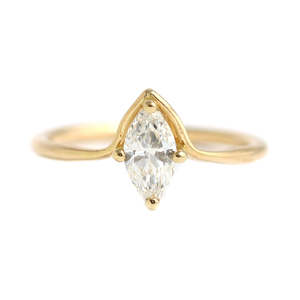 Marquise Cut Diamond Engagement Ring 14K SOLID Gold Prong Setting Classic Women's - Product Image 1