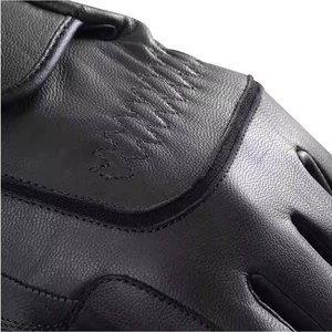 Gants de sport en cuir, à doigts entiers, respirants, longueur poignet, non doublés, design sportif noir pour activités de plein air - Product Image 5