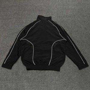 Nylon Panelled <b>Track</b> <b>Jacket</b> Short Set Custom Two-piece Windbreaker Short <b>Jacket</b> Set <b>Mens</b> Reflective Windbreaker Short - Product Image 3