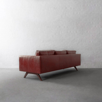 Berry Red Chesterfield Leder Wohnzimmer Mehrsitzer Sofa Holzsofa & Erschwing liche Bar Sofa Wohnzimmer Tages bett Wohn möbel
