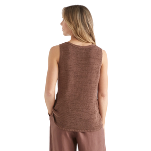 Blusa de punto sin mangas para mujer, con cuello en V, de hilo tejido, transpirable, 100% algodón, informal, holgada, a la moda, para verano - Product Image 4