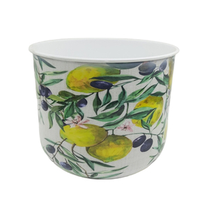 Top Selling Set of 2 Modern Design Iron Round <b>Planter</b> Sticker Enamel <b>Large</b> Size Attractive Garder pots for Home & <b>Outdoor</b> Decor - Product Image 2