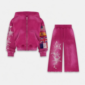 Chándal Personalizado de Moda al por Mayor con Estampado Serigrafiado y Efecto Desgastado por el Sol, Material de Alta Calidad, Chándal Urbano y Casual para Unisex - Product Image 3