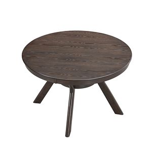 Tavolo da Pranzo Moderno in Legno per 4-6 Persone, Rotondo 47.24, in Legno di Gomma con Base a Cavalletto per Cena - Product Image 2