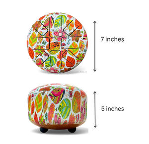 Tambor de Lengüetas Digital Moderno de Acero Inoxidable con Arte Floral de Hojas Coloridas, Instrumento de Percusión Handpan para Meditación, Yoga, Halloween - Product Image 3