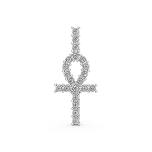 Colgante Ankh de Oro de 14 Quilates con Diamante Cultivado en Laboratorio, Corte Brillante, 0.55 CTW, Diseño de Cruz Simbólica, Certificado IGI, Regalo de Boda de Lujo, Rodio - Product Image 4